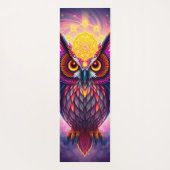 Neon Owl Portrait: Psychedelic Swirl Art Yogamat (Achterkant)