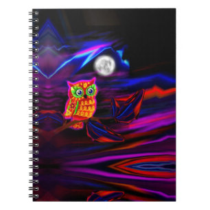 Neon Owl Thunderstorm Flash-laptop Notitieboek