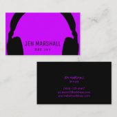 neon paars dee jay visitekaartje (Voorkant / Achterkant)