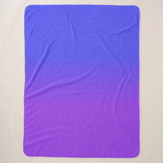 Neon Paars en Bright Neon Blue Ombré Shade Color Sherpa Deken