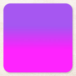 Neon Paars en Hot Pink Ombre Shade Kleur Vervagen Vierkante Kartonnen Onderzetter