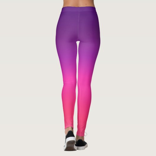 Neon Paars en roze ombre abstract design Leggings (Achterkant)
