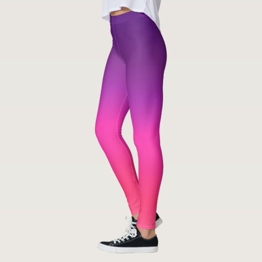 Neon Paars en roze ombre abstract design Leggings (Links)