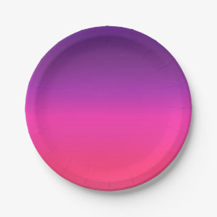 Neon Paars en roze ombre abstract design Papieren Bordje
