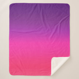 Neon Paars en roze ombre abstract design Sherpa Deken