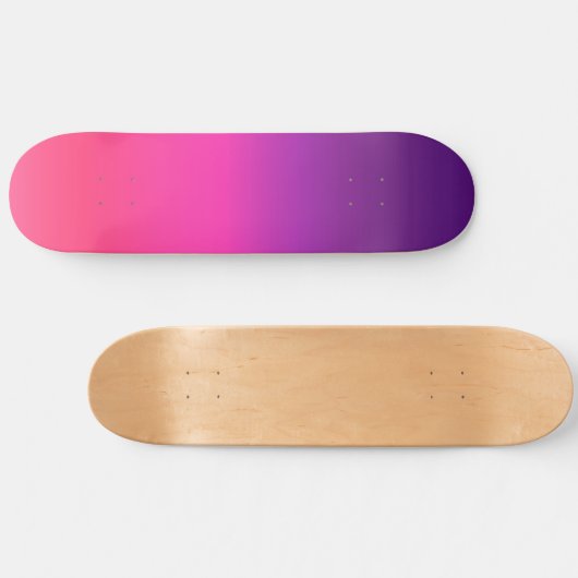 Neon Paars en roze ombre abstract design Skateboard (Horizontaal)