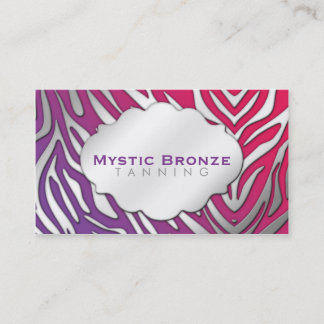Neon Paars en Roze Zebra Business Coupon Kaarten