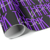 neon paars en wit dank je teken cadeaupapier (Rol Hoek)