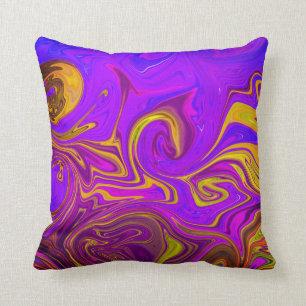 Neon Paars Roze Geel Abstract Design Kussen