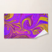 Neon Paars Roze Geel Abstract Ontwerp Bad Handdoek (Handdoek)