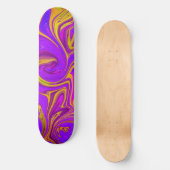 Neon Paars Roze Geel Abstract Ontwerp Skateboard (Voorkant)