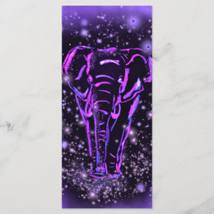Neon Paars roze olifant loopt op Sterrennacht Menu