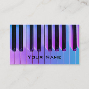 Neon paarse Blue Piano Music visitekaartje
