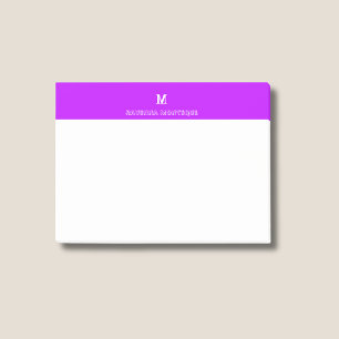Neon Paarse Chic Gepersonaliseerde Naam Letter Mon Post-it® Notes