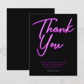 Neon Paarse gloed Dank u Kaart (Voorkant / Achterkant)