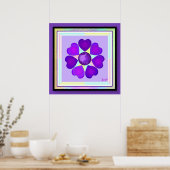 NEON & paarse harten slaan Poster (Keuken)