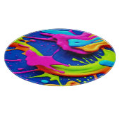 Neon Paint Drip Art Snijplank (Hoek)