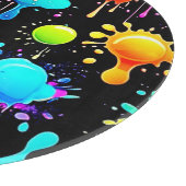 Neon Paint Drips Design Snijplank (Hoek)