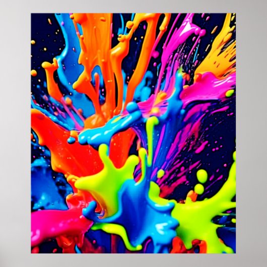 Neon Paint Fluid Explosion Poster (Voorkant)