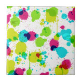 Neon Paint Splash Ceramic Tile Tegeltje (Voorkant)
