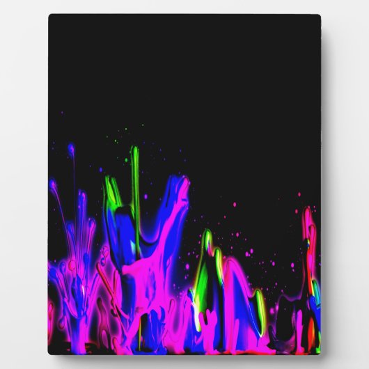 Neon Paint Splash Colorful. PERSONALISEER HET Fotoplaat (Voorkant)