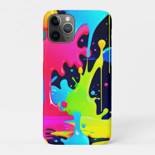 Neon Paint Splash Drip Chaos iPhone 11 Pro Hoesje
