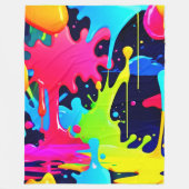 Neon Paint Splash Drip Chaos Fleece Deken (Voorkant)