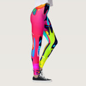 Neon Paint Splash Drip Chaos Leggings (Rechts)