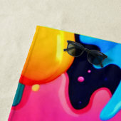 Neon Paint Splash Drip Chaos Strandlaken (In situ)