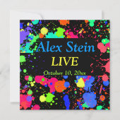 Neon Paint Splatter, Bar / Invitation Bat mitzvah (Devant)