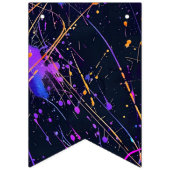 Neon Paint Splatter Happy Birthday Vlaggetjes (Eerste vlag)