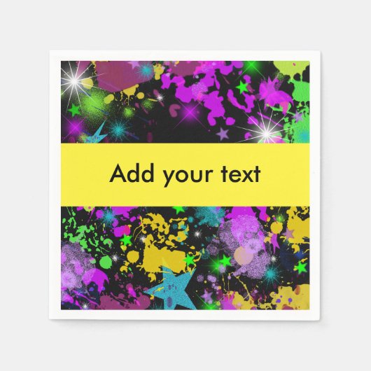 Neon Paint Splatter, Paintball, Aangepast Servetten (Voorkant)