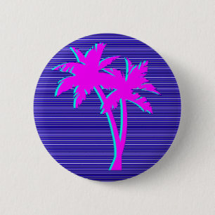 Neon Palm Tree Ronde Button 5,7 Cm