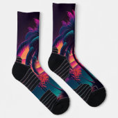 Neon Palm Trees Sokken (Rechts)