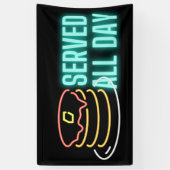 Neon Pancakes heeft de hele dag buitenshuis gedien Spandoek (Verticaal)