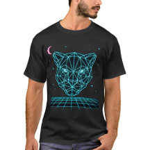 Neon Panther - Synthwave T-shirt électrique foncé