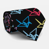 Neon Paper Cranes Stropdas (Opgerold)