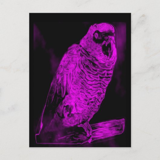Neon Parrot Briefkaart (Voorkant)