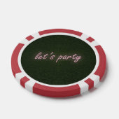 Neon partij gras achtergrond poker chips (Enkel)