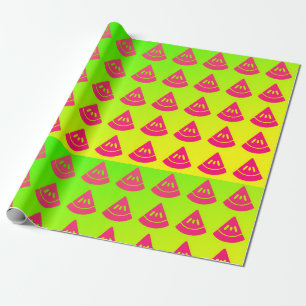 Neon Partje Watermeloen Patroon Cadeaupapier