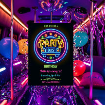 Neon Party Bus Glow Hopping 21e Verjaardag