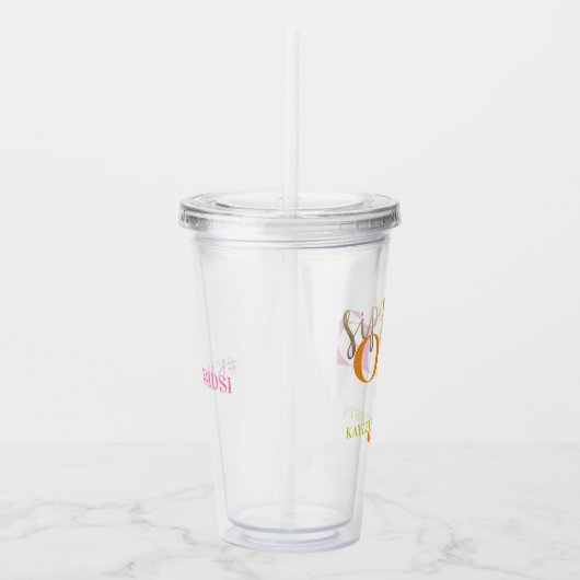 Neon Party Final Fiesta Sip Ole Bachelorette Acryl Drinkbeker (Rechts)