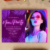 Neon Party Payscape Invitation avec photo