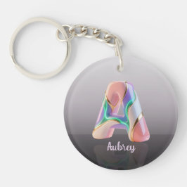 Neon Pastel Sculptural 3D Letter A Sleutelhanger