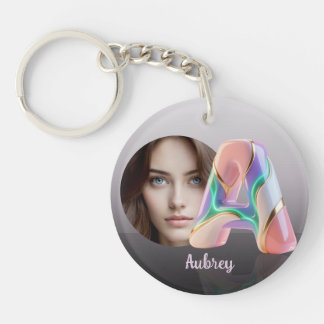 Neon Pastel Sculpturale 3D Letter A persoonlijke f Sleutelhanger