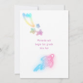 Neon Pastel Stars Galaxy Kinder Afstuderen Foto An Aankondiging (Achterkant)