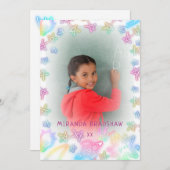 Neon Pastel Stars Galaxy Kinder Afstuderen Foto An Aankondiging (Voorkant / Achterkant)