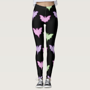 Neon Pastel Vleermuis Naadloos Patroon - Gotische Leggings