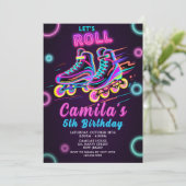 Neon Patinage Anniversaire Invitation Neon Patinag (Debout devant)