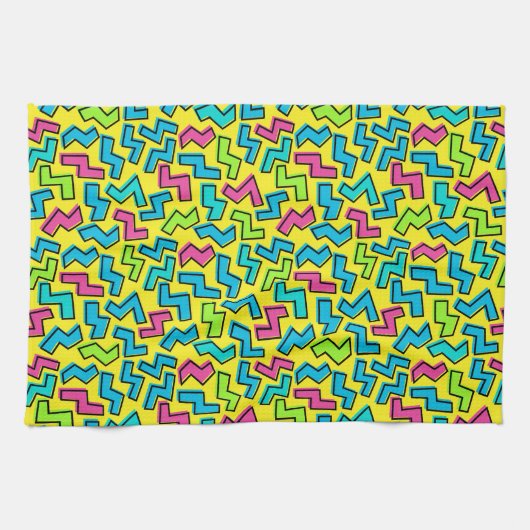 Neon Pattern van 80/90 Theedoek (Horizontaal)